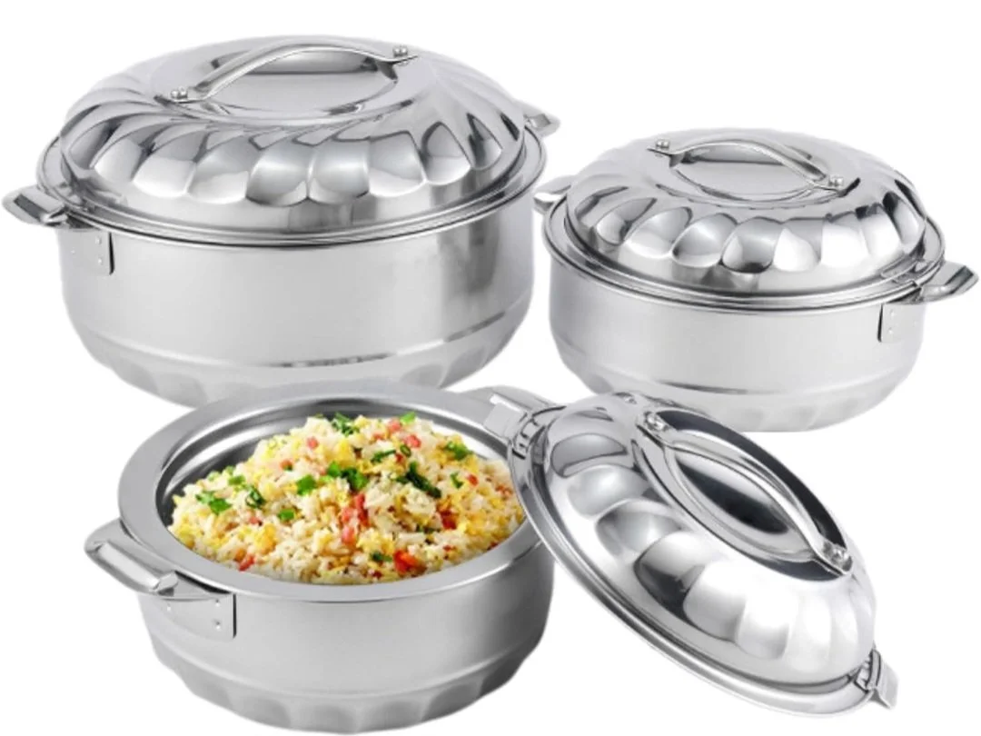 Fresh Box 3 Piece Stainless Steel Food Server Hot Pots - Image 2