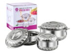 Fresh Box 3 Piece Stainless Steel Food Server Hot Pots - Image 2