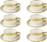 Tea And Coffee set 24 pc White/ Gold - Image 7
