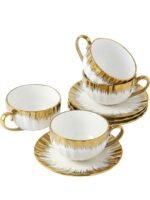 Tea And Coffee set 24 pc White/ Gold - Image 5