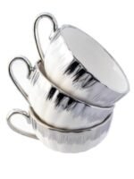 Tea And Coffee set 24 pc White/ Silver - Image 5