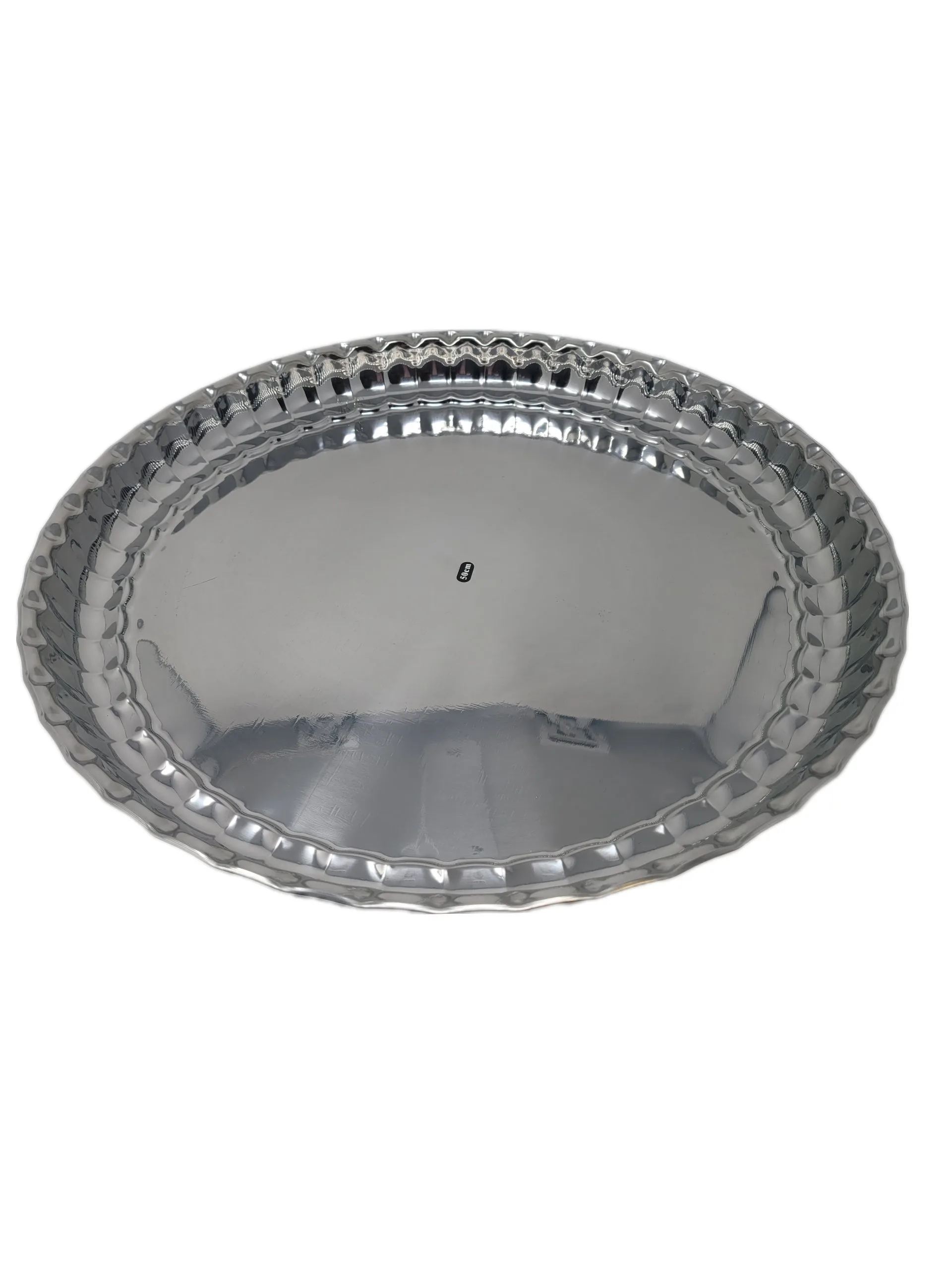 Round Serving Tray Silver - Image 3