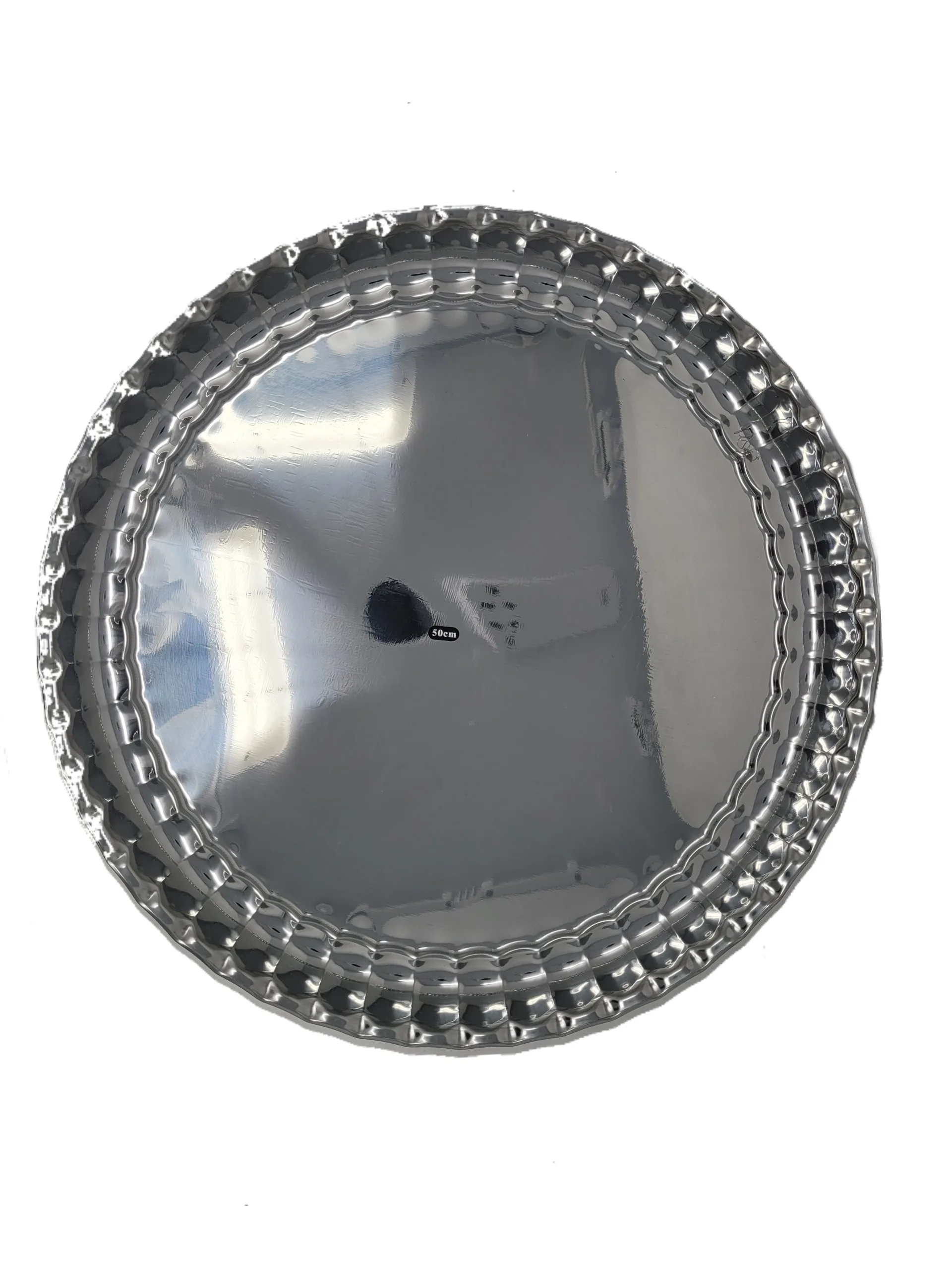 Round Serving Tray Silver - Image 1