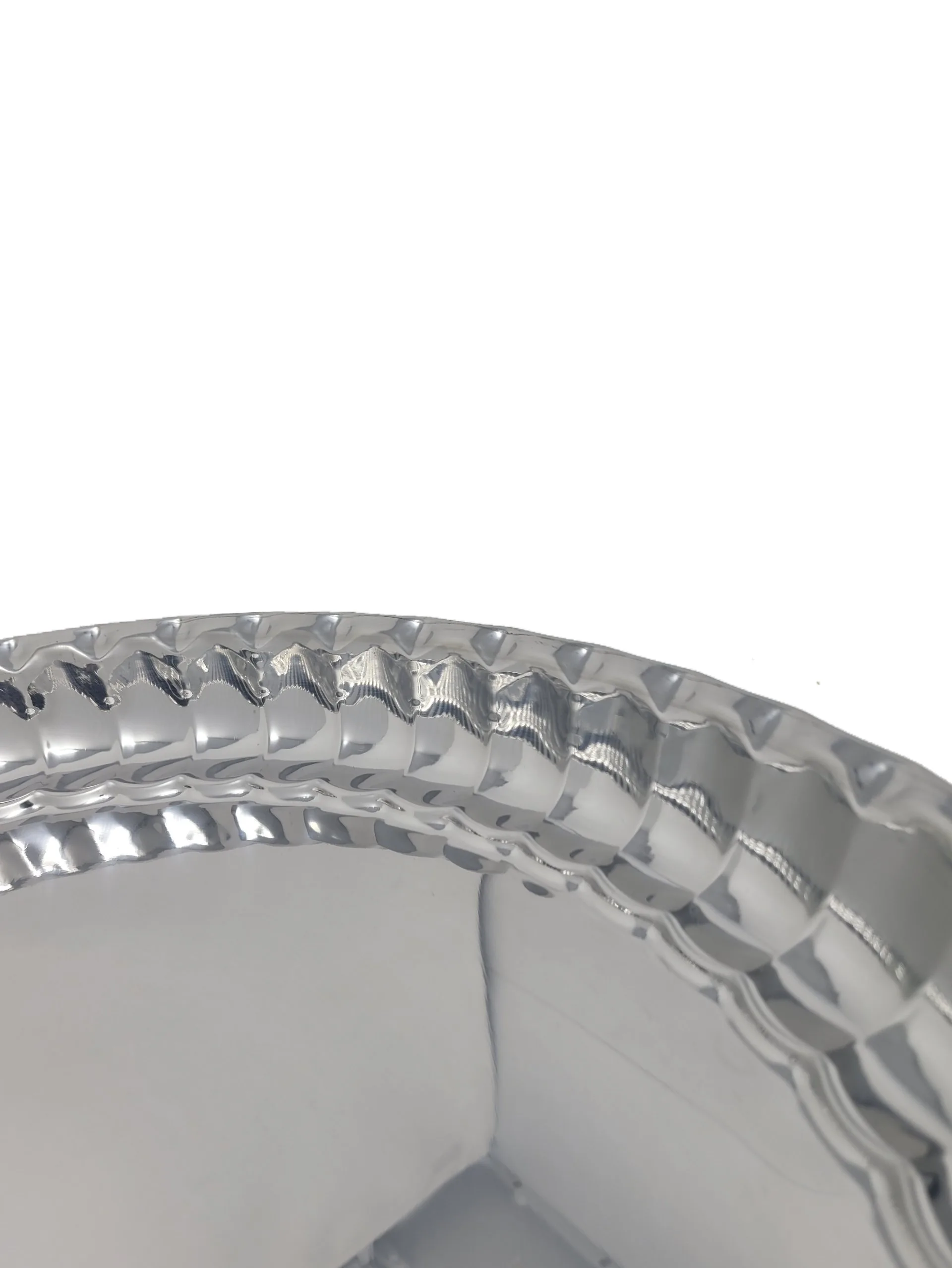 Round Serving Tray Silver - Image 2