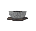 Stone Bowl With Wooden Coaster