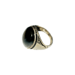Agate Black & Gray Ring Size 8.5