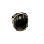 Agate Black & Gray Ring Size 8.5 - Image 3