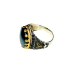 Agate Black Ring Size 9.5
