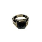 Agate Black Ring Size 5