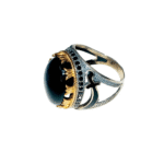 Agate Black Ring Size 10