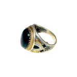 Agate Black Ring Size 10