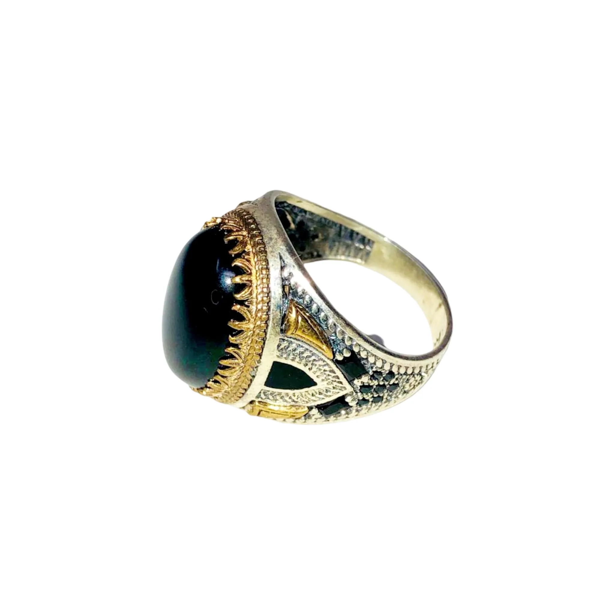 Agate Black Ring Size 10 - Image 1