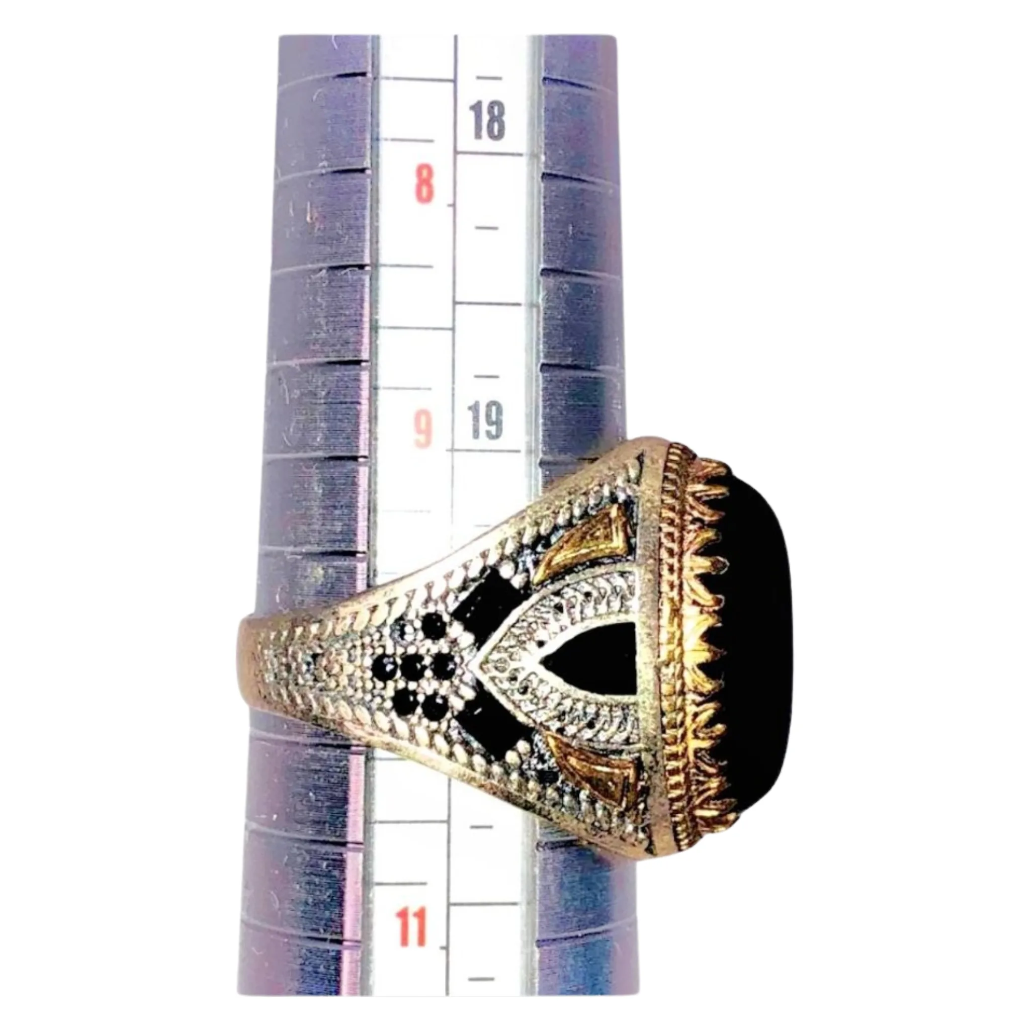 Agate Black Ring Size 10 - Image 3