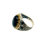 Agate Black Ring Size 11