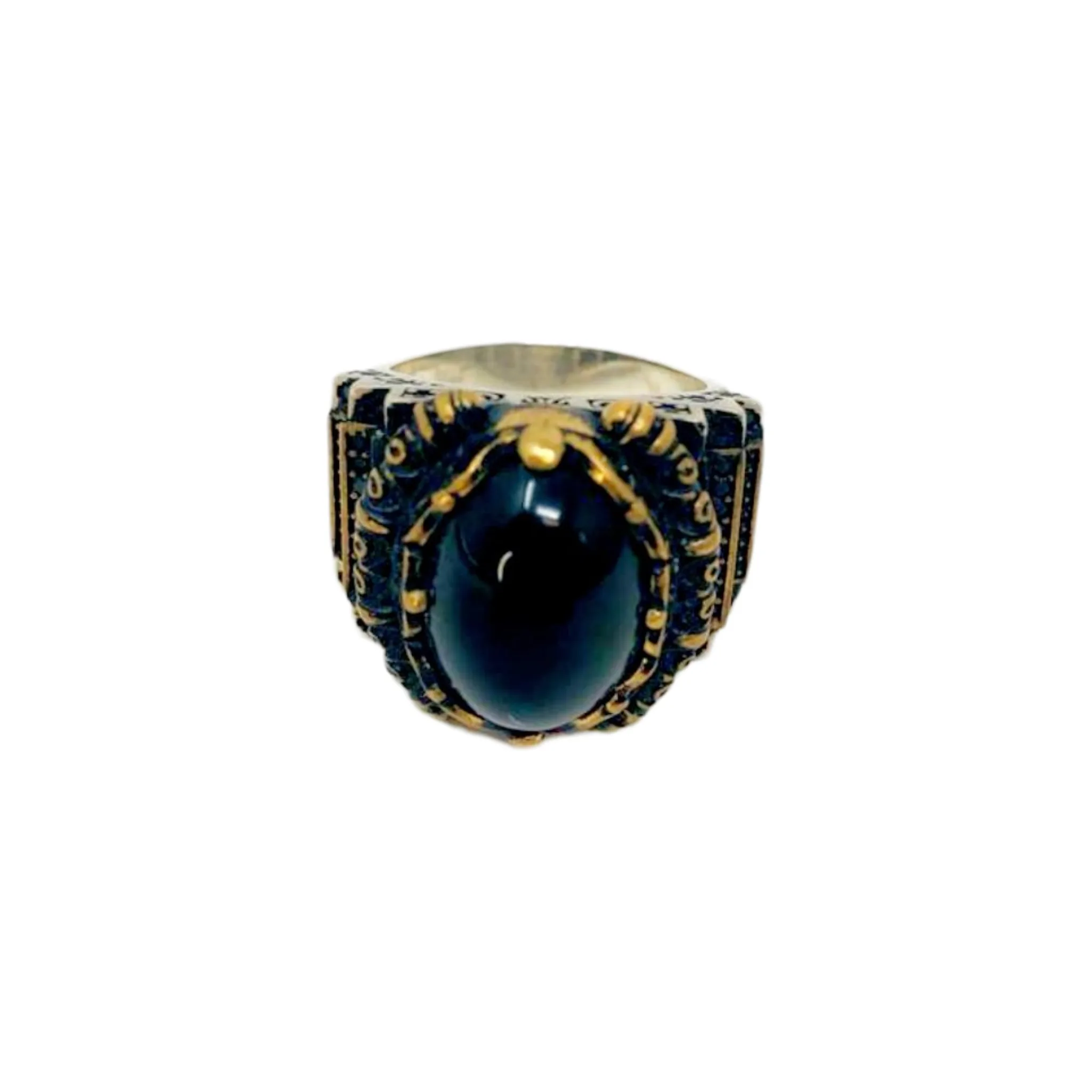 Agate Black Ring Size 9 - Image 2