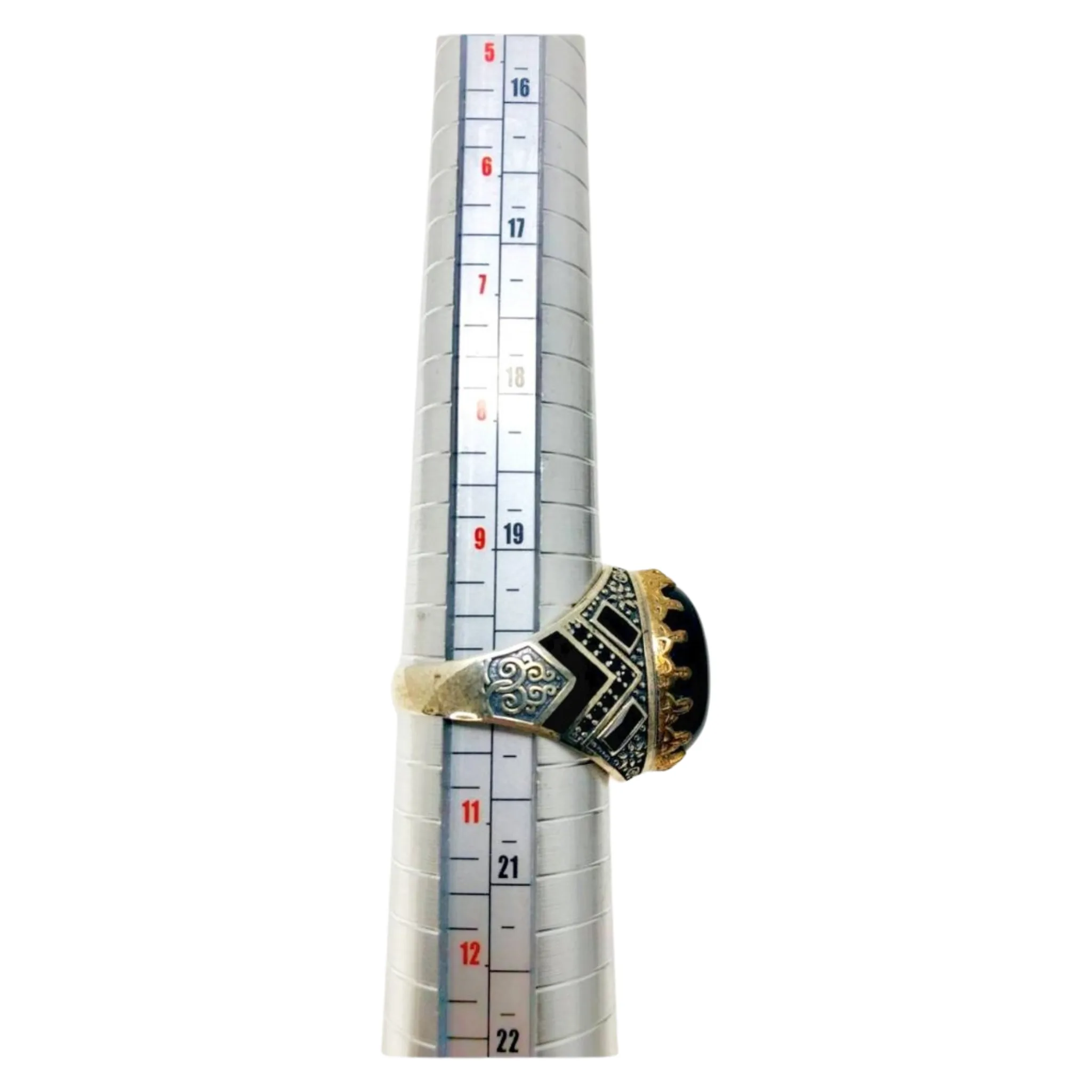 Agate Black Ring Size 10 - Image 3