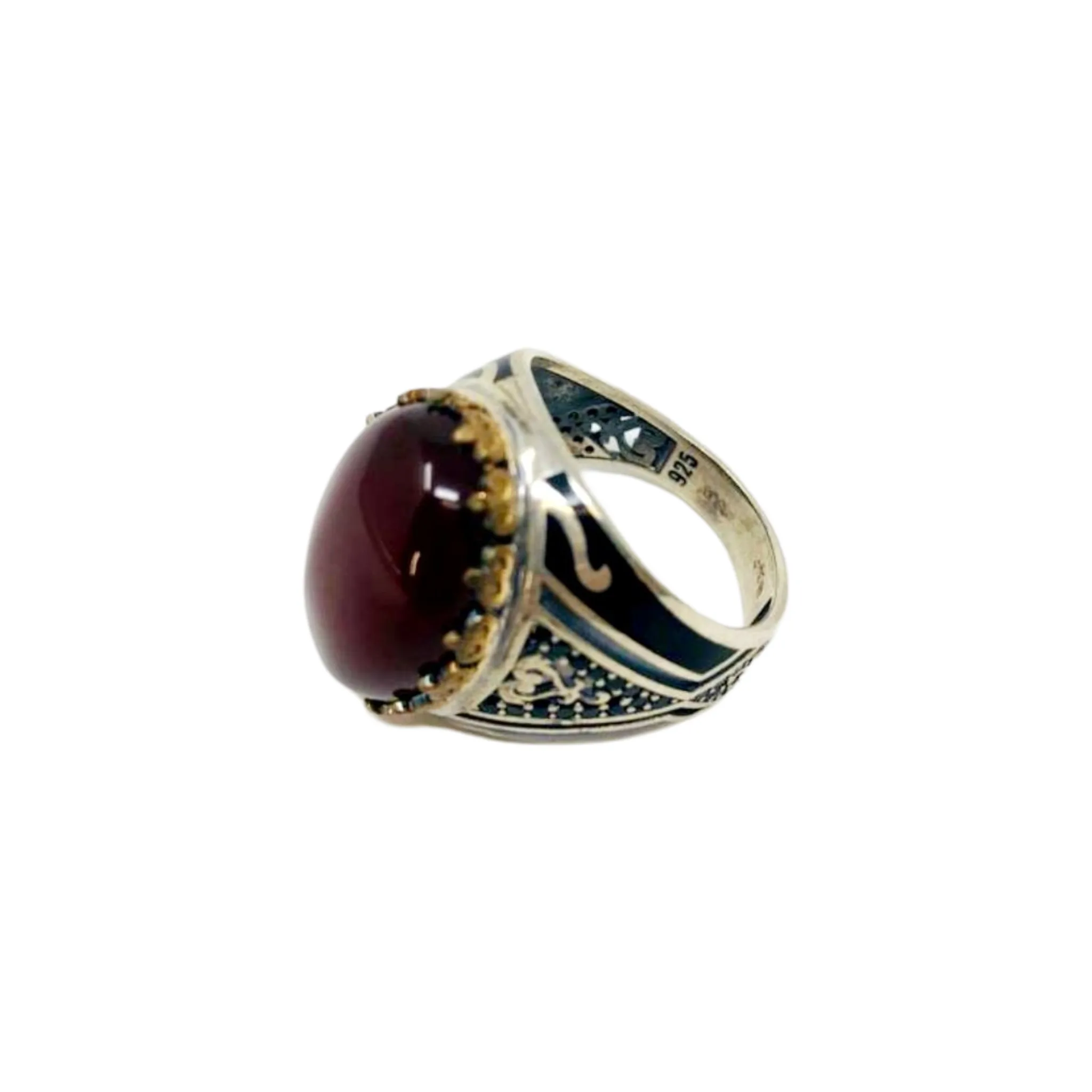 Agate Brown Ring Size 10 - Image 1