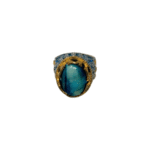 Agate Turquoise Ring Size 8.5 - Image 2