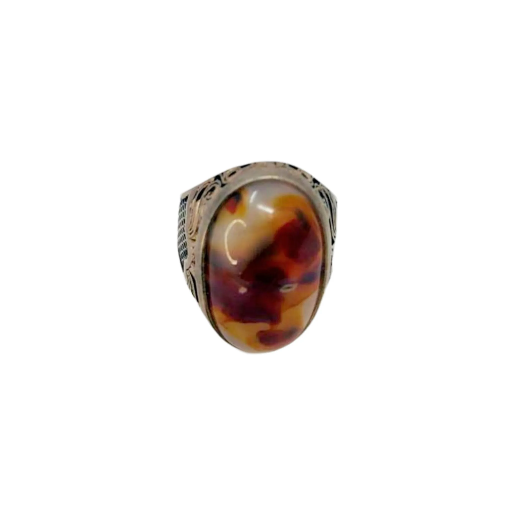 Agate Brown Ring Size 8.5 - Image 2