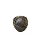 Agate White and Brown Ring Size 10 - Image 2