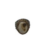 Agate White and Brown Ring size 11 - Image 2