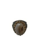 Agate White and Brown Ring Size 10.5 - Image 2