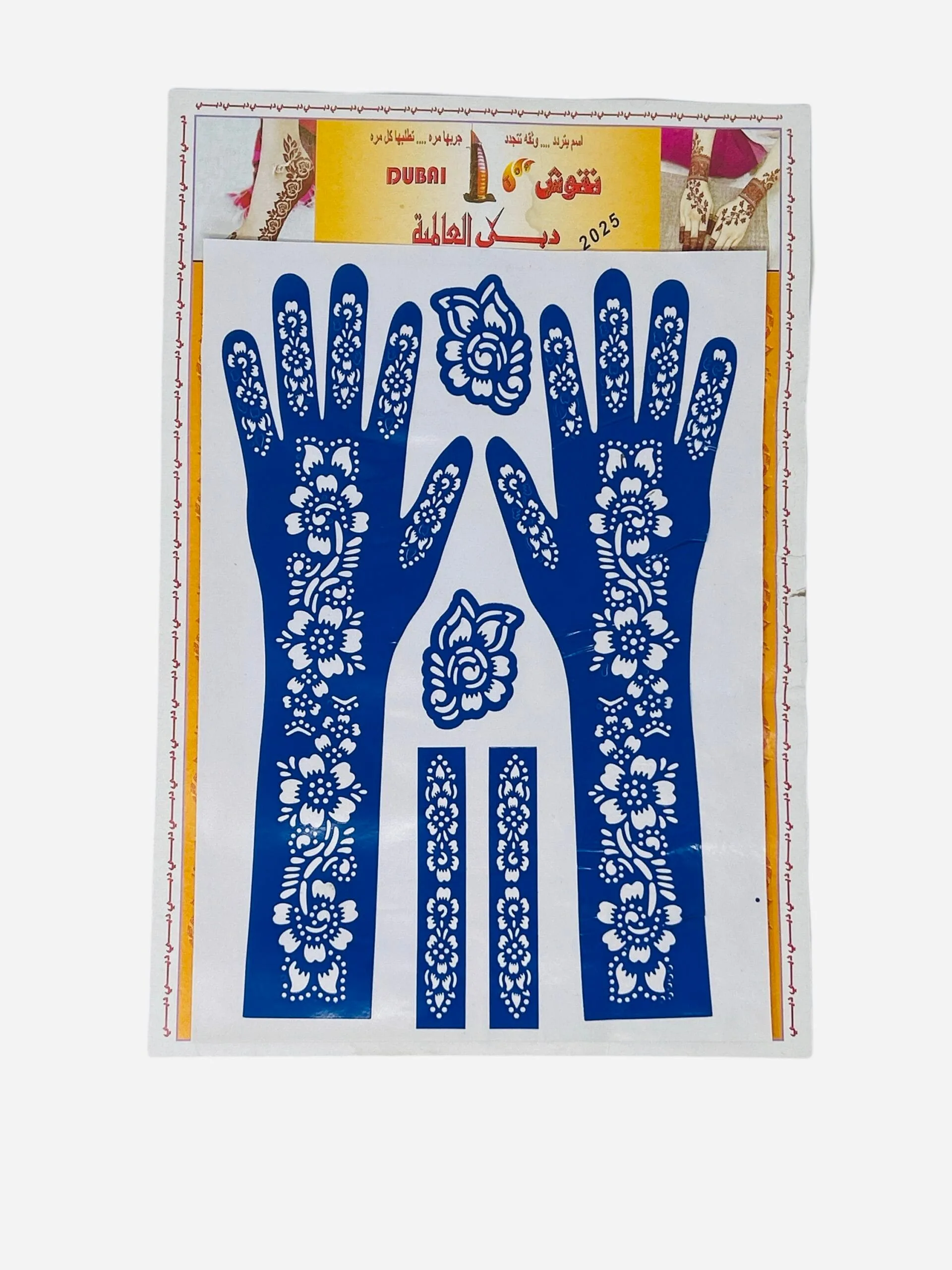 2 HANDS SHEETS HENNA STICKERS MEHNDI STENCIL - Image 1