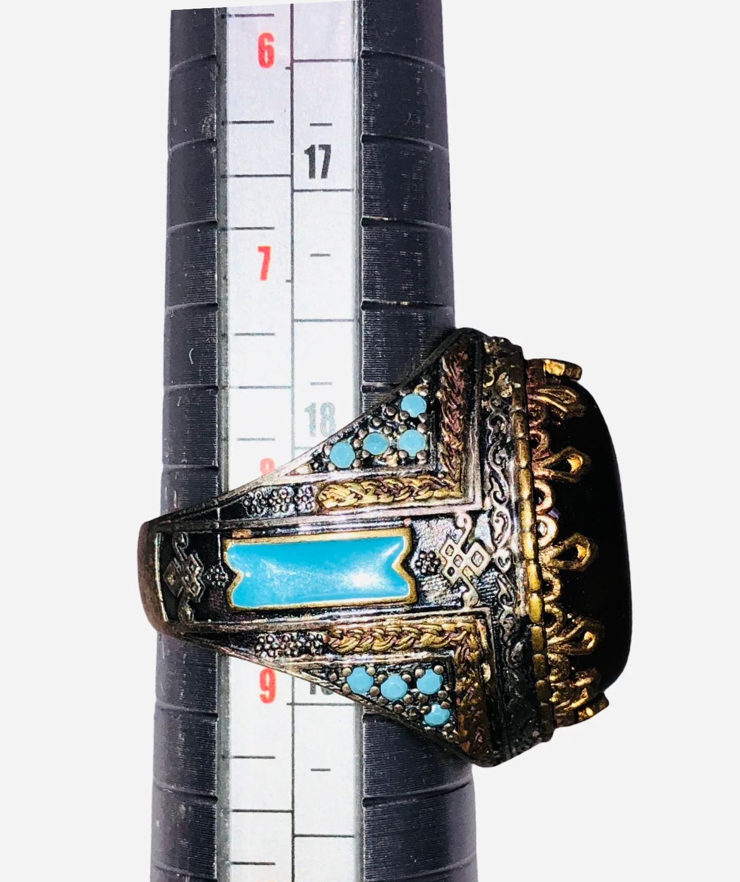 Agate Brown Ring Silver 8.5 - Image 3