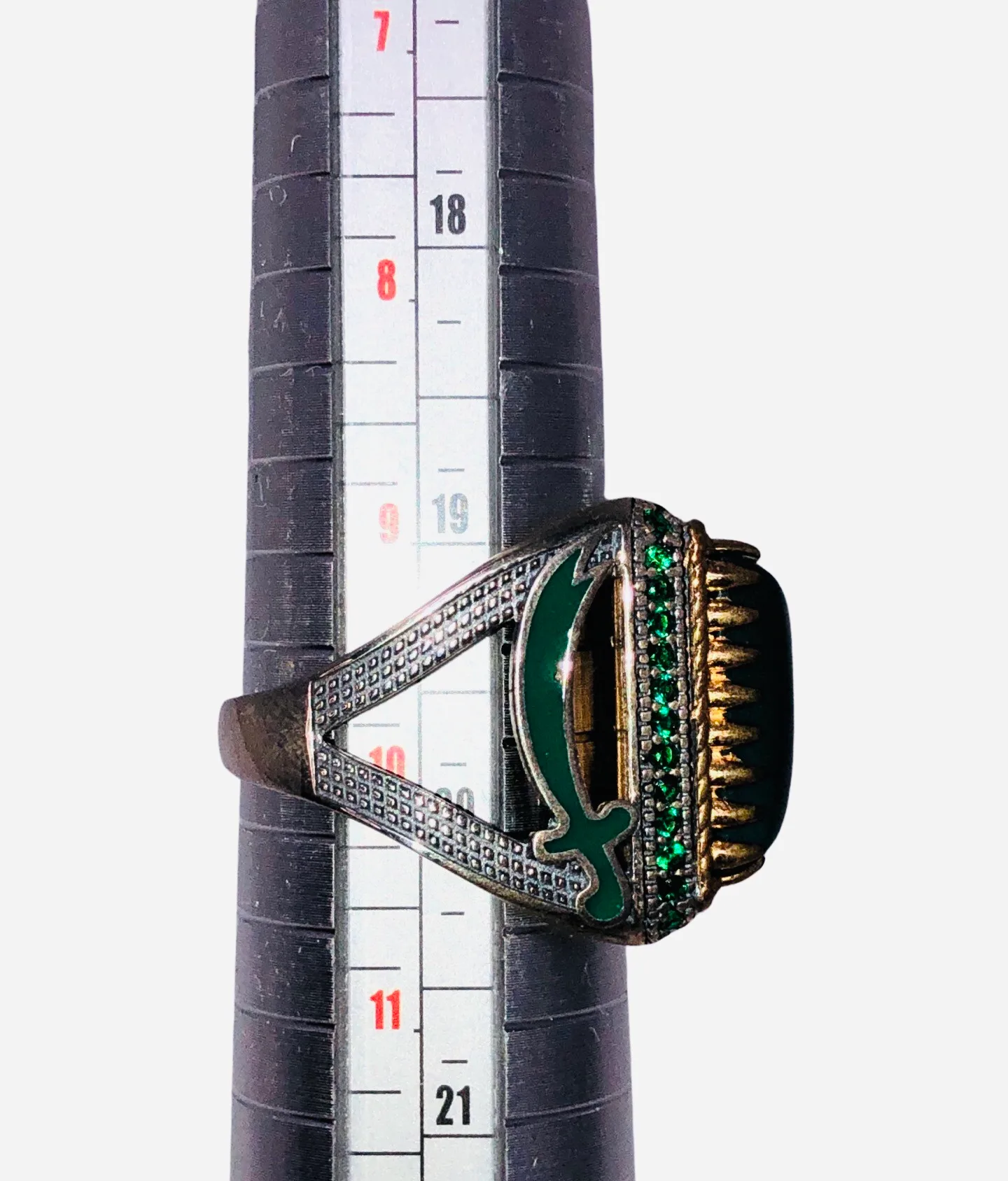Agate Green Ring Size 10 - Image 3