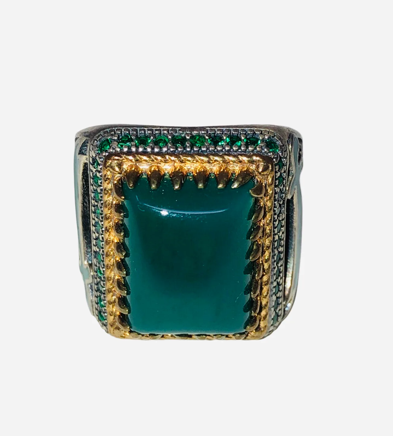 Agate Green Ring Size 10 - Image 2