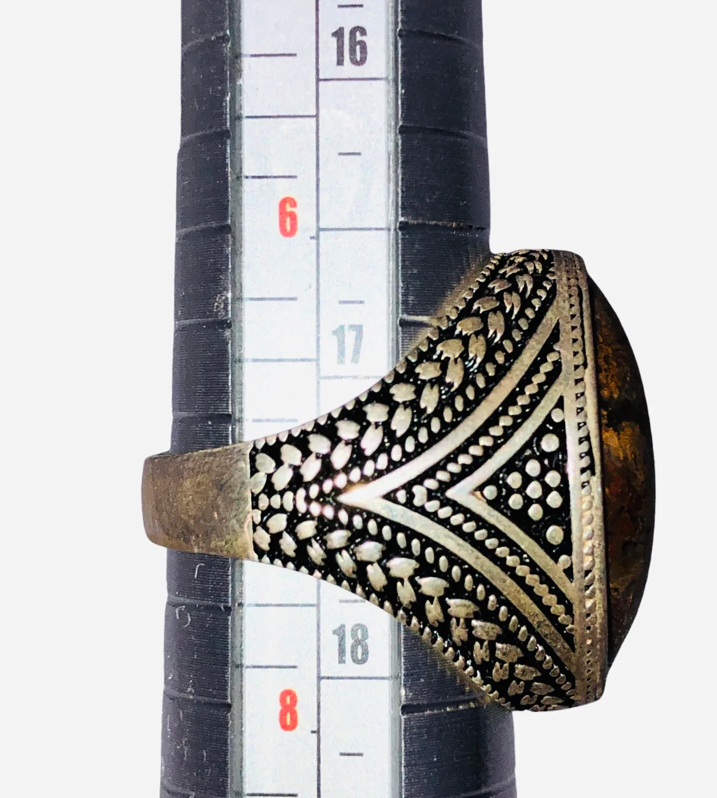 Agate Brown Ring Size 7 - Image 3