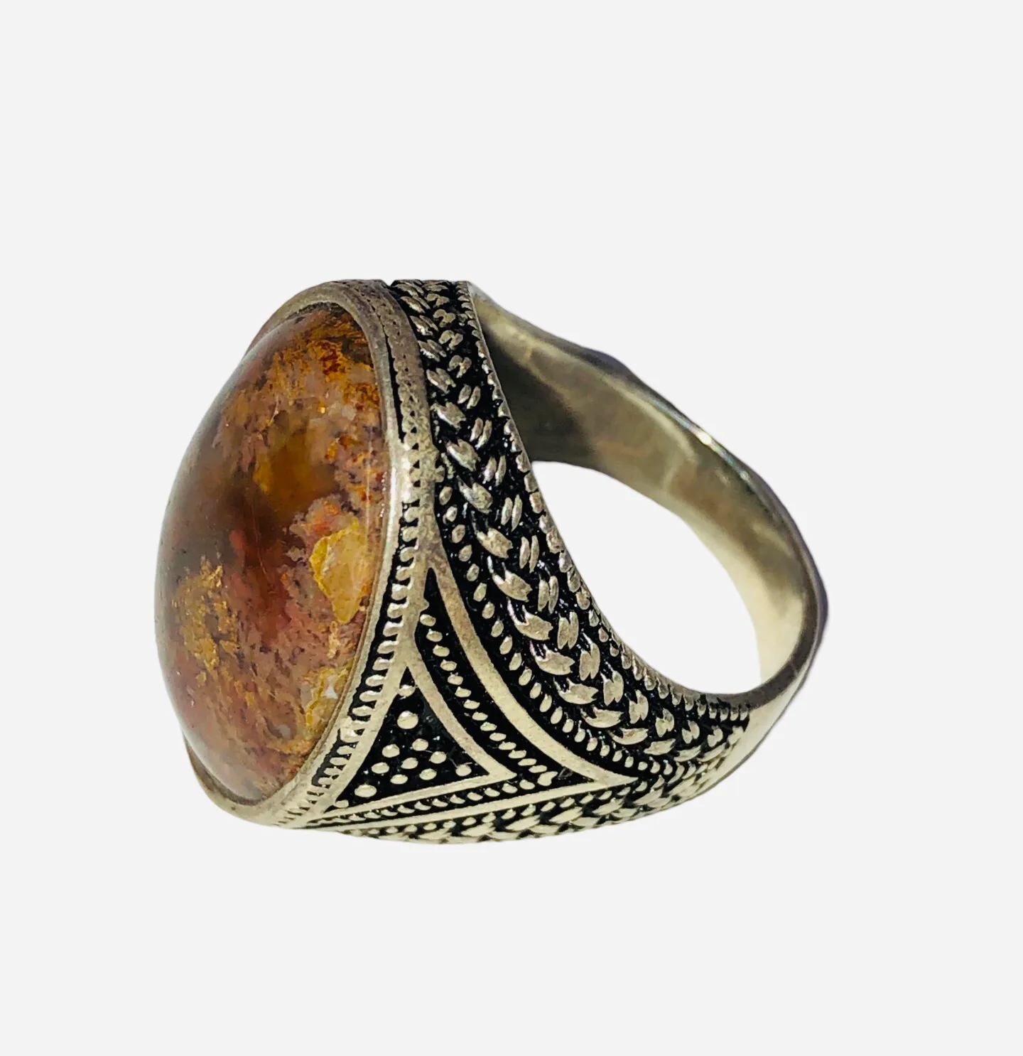 Agate Brown Ring Size 7 - Image 1