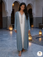 Little girls silver abaya