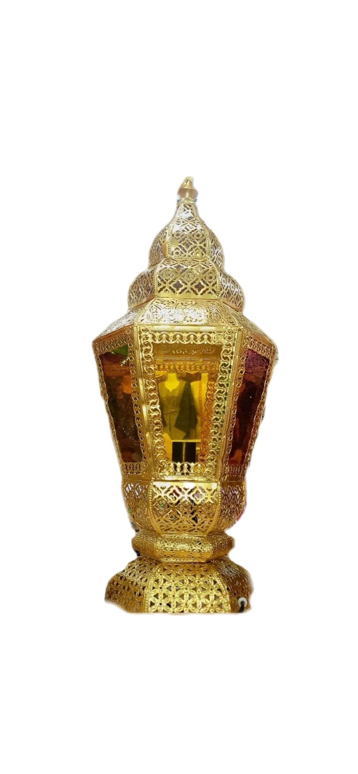 Gold Moroccan Style Lantern Floor Lamp - Image 3