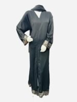 Black Abaya With Lace Design - Image 2