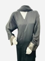 Black Abaya With Lace Design - Image 3