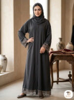 Black Abaya With Lace Design